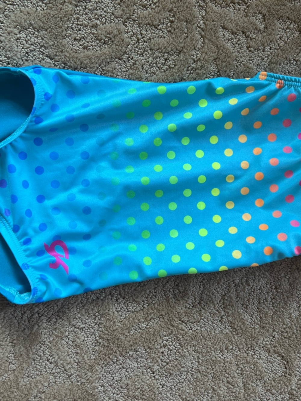 GK Toddler Girls' Aqua Polka Dot leotard Size toddler (2T)